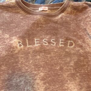 Pink Lily ladies Brown 'Blessed' Sweatshirt